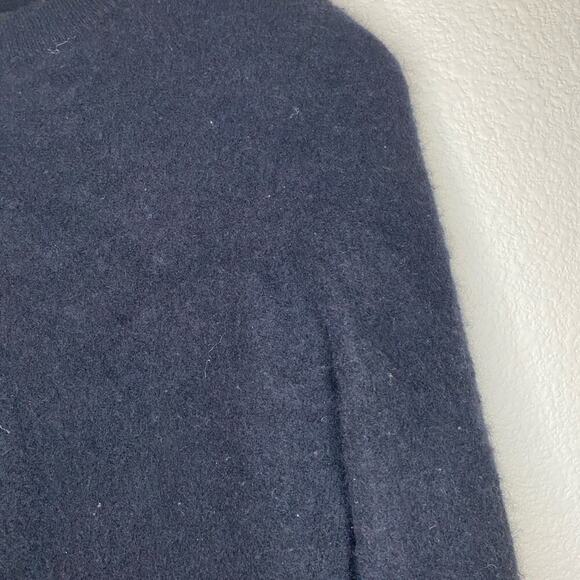 Nordstrom Black Crewneck Cashmere Long Sleeve Fitted Sweater Size Large - Picture 4 of 5
